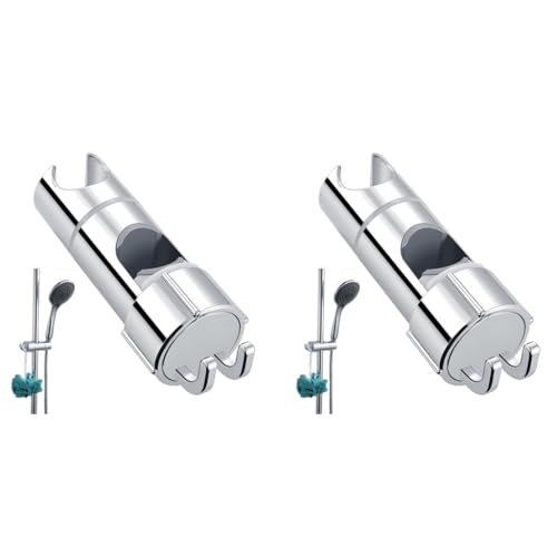 HASTHIP® Bathroom Shower Head Holder with Integrated Hooks Universal Slide Bar Bracket for 16-27mm Modern ABS Dual Hanging Hook Adjustable 2PCS HASTHIP® Bathroom Shower Head Holder with Integrated Hooks Universal Slide Bar Bracket for 16-27mm Modern ABS Dual Hanging Hook Adjustable 2PCS